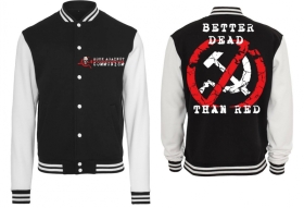 College Jacke - schwarz/weiß - RAC - better dead than red College Jacke - schwarz/weiß - RAC - better dead than red