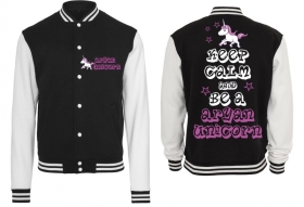 Frauen College Jacke - schwarz/weiß - Aryan Unicorn - Motiv 1 Frauen College Jacke - schwarz/weiß - Aryan Unicorn - Motiv 1