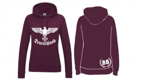 Frauen College Hoodie - Reichsadler Deutschland - burgundy Frauen College Hoodie - Reichsadler Deutschland - burgundy