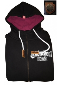 Druck18 Premium - Frauen Kapuzenjacke - Old School Witch - schwarz Druck18 Premium - Frauen Kapuzenjacke - Old School Witch - schwarz