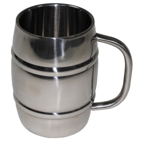 Krug - Fass - Edelstahl - 1 Liter - doppelwandig Krug - Fass - Edelstahl - 1 Liter - doppelwandig