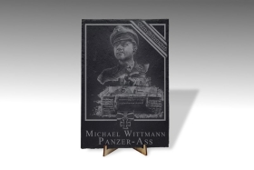 Schieferplatte - Helden für Deutschland - Michael Wittmann - XXL Fromat Schieferplatte - Helden für Deutschland - Michael Wittmann - XXL Fromat