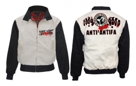 Harrington Jacke - bedruckt - schwarz/weiß - Anti-Antifa Harrington Jacke - bedruckt - schwarz/weiß - Anti-Antifa